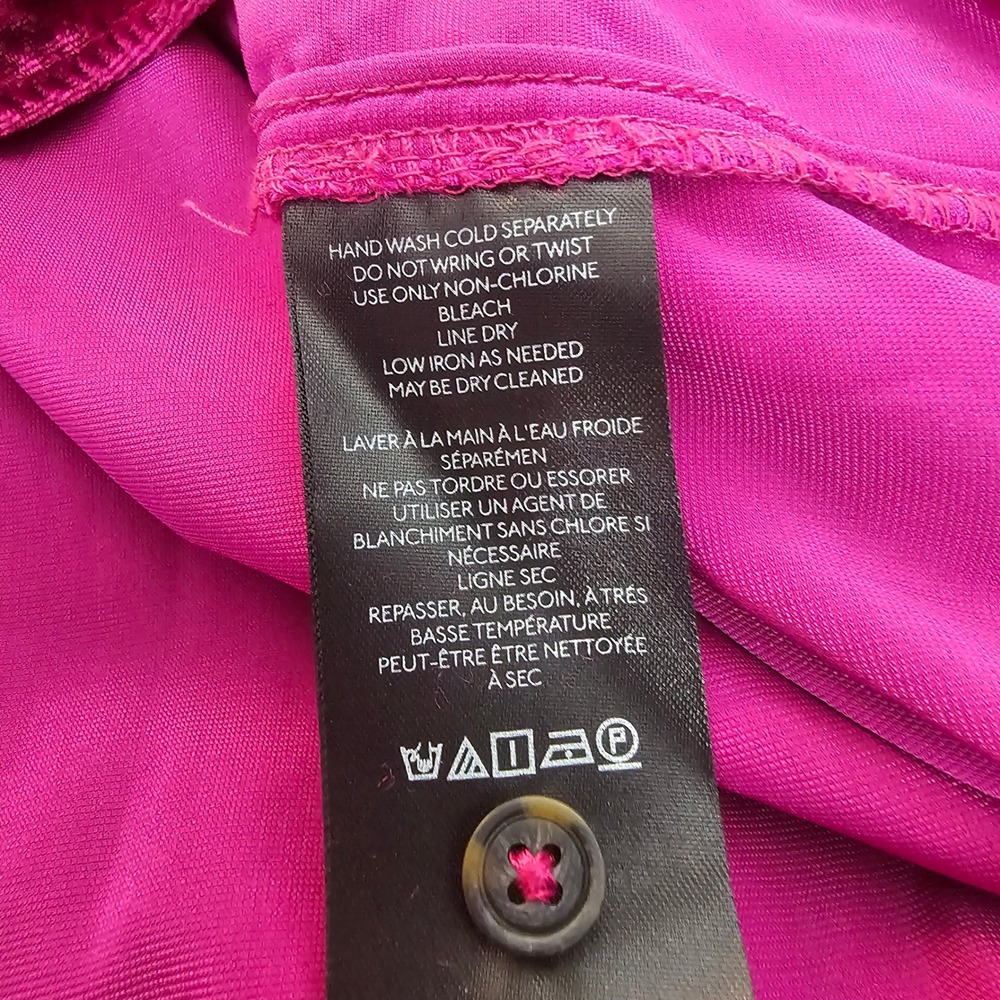 Pilcro Velvet Button Down Shirt M Magenta Pink Bohemian Luxe Whimsigoth Holiday - Picture 7 of 10